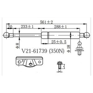 Амортизатор багажника JETT V2161739  RH  AE111
