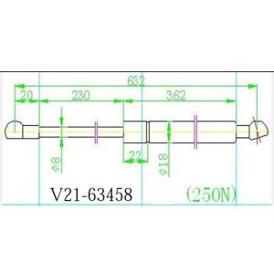 Амортизатор капота JETT V2163458/PGS100074  LH/RH  LX570