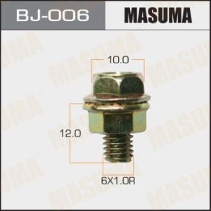 Болт с гайкой MASUMA BJ-006  6x12x1.0, набор 6шт
