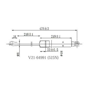 Амортизатор багажника JETT V2164991/689500W570  L/R   ZGE20