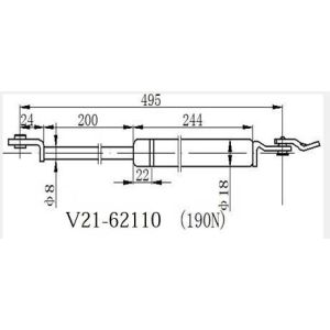 Амортизатор задней двери  JETT V2162110/74825S10013/CRV