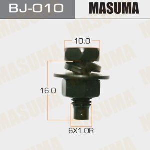 Болт с гайкой MASUMA BJ-010 6x16x1.0, набор 6шт