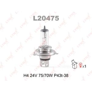 Лампа H4 LYNXauto L20475  24V 75/70W P43T-38 HCV