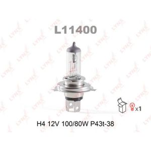 Лампа H4 LYNXauto L11400 12V 100/80W P43T-38