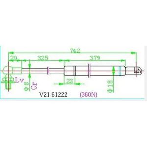 Амортизатор капота JETT V21-61222   Camry, ACV30