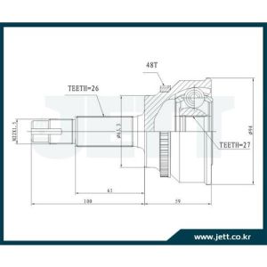 Шрус внешний JETT V419175ABS/TO-61A48/0110-061A48