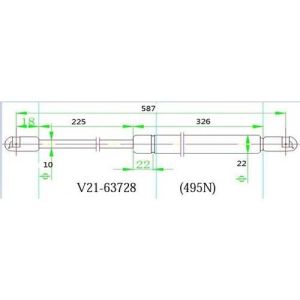 Амортизатор багажника JETT V2163728/9045241G12   TERRANO 21