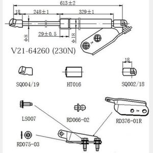 Амортизатор багажника JETT V2164260/904503VV0B  Note E12  R
