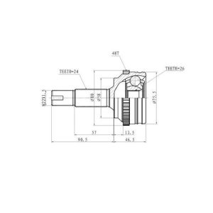 Шрус наружный JETT V419026ABS/TO-040A