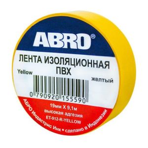 Изолента ABRO 19мм*9м,ЖЕЛТАЯ