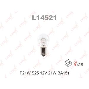 Лампа LYNXauto T20 P21W 12V BA15S 1 - конт. жел. цок.