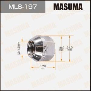 Гайка MASUMA 12x1.5мм, L=17.8мм, под ключ=19мм