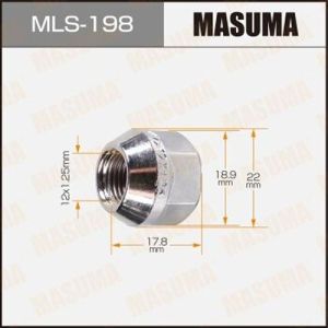 Гайка MASUMA 12x1.25мм, L=17.8мм, под ключ=19мм