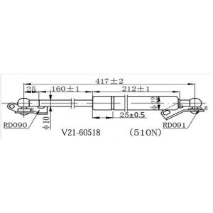 Амортизатор багажника JETT V21-60518 R