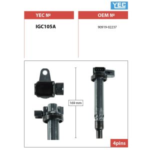 Катушка зажигания YEC IGC105A/IC0127/90919-02237/MIC-104/TYDI5001E