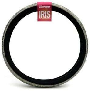 Оплетка CARFORT Iris 13, черная кожа, цветные кристаллы, М