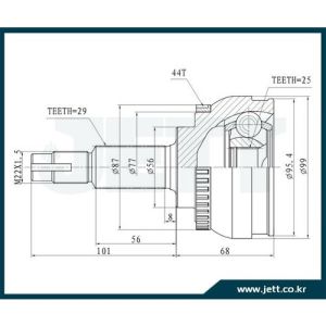 ШРУС внешний JETT V41-1185 ABS/NS69A44