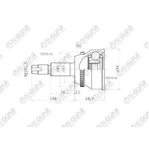 Ti-Guar ШРУС TG-95102Z48/TO-102A48* TiGuar