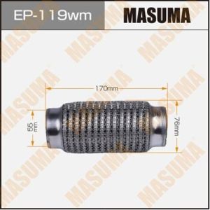 Гофра глушителя MASUMA, 3-х слойная, wiremesh, interlock, 55х170
