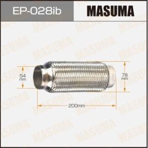 Гофра глушителя MASUMA, усиленная, 3-х слойная, innerbraid, 54x200