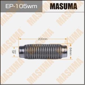 Гофра глушителя MASUMA, 3-х слойная, wiremesh, interlock, 45х200