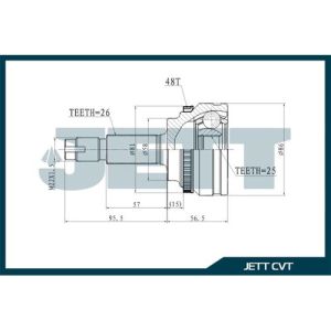 ШРУС внешний JETT V41-9387 ABS/NS13372H/0110-ZRE144A48