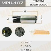 Бензонасос MASUMA MPU-107  NZE121, ZZT240, SCP1#/ 1SZFE, 2SZFE, 1NZFE, 2NZFE, 1ZZFE