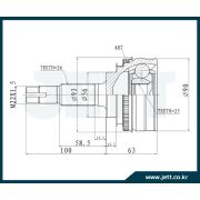 ШРУС внешний JETT V419320/TO-65A48/TY304A48/CO7525A/0110-065A48 с кольцом ABS  25*56*26