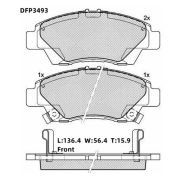 Колодки тормозные дисковые DOUBLE FORCE DFP3493/GP05168/PN8868