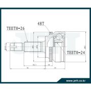 ШРУС внешний JETT V41-9460/0110-055A48/TO-055A с кольцом ABS  24*58*26