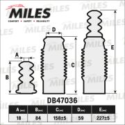 Комплект (пыльник и отбойник на 1 амортизатор) MILES  DB47036/48341-12130/(TSHB-AE100R/TD-AE100R)