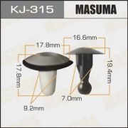 Клипса автомобильная (автокрепеж) MASUMA KJ-315