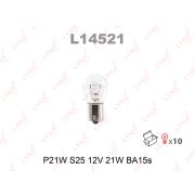 Лампа LYNXauto T20 P21W 12V BA15S 1 - конт. жел. цок.