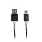 Кабель LuazON, micro USB - USB, 1 А, 1 м, силиконовый, защитная пружина, чёрный