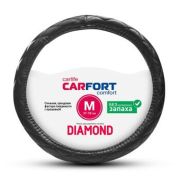 Оплетка CarFort Diamond, черная прошивка, мягкая, М