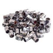 Колпачки на шинный вентиль, шестигранные, пластик, цвет хром AVC-60-03