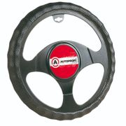 Кожаная оплётка руля AUTOPROFI AP-396 BK (L)