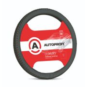 Оплётка руля, серия LUXURY, PU кожа, плетёные вставки, чёрный, разм. М,,
