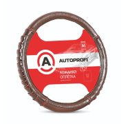 Кожаная оплётка руля AUTOPROFI AP-770 BR (M)
