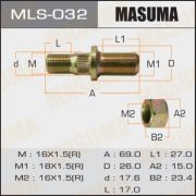 Шпилька для грузовика MASUMA  MLS032/40222-63T00 Nissan Atlas Rear/R