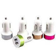 Адаптер USB с двумя выходами в прикуриватель,YB-6 серебро. Dc-12-24v, Dc5v=2.1A/1A