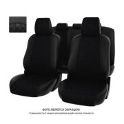 Чехлы Mitsubishi Outlander III 2012-2018 г. - РОМБ /отстрочка красная, черная экокожа + черная алька