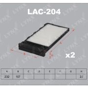 Фильтр салонный LYNXauto  LAC204/AC-203  18мм