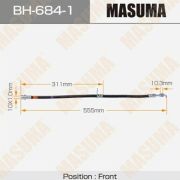 Шланг тормозной передний RH MASUMA BH684-1/90947-02C31/30045037/ SH45037