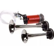 Сигнал звуковой воздушный ST-1014C, 2-х рожковый,хромированный,12V 578