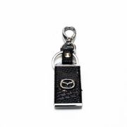 Брелок металл + кожа глянец черный MAZDA B0135