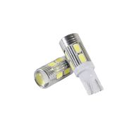 Светодиодная лампа для а/м T10-10SMD-5630 с линзой (белый)12V