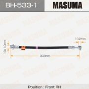 Шланг тормозной передний MASUMA  BH533-1  RH  Safari Y61