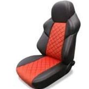 Авточехлы ДИНАС  DRIVE , РОМБЫ, к/з 100%, (черный/красный)