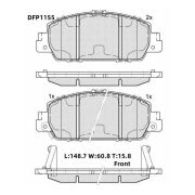 Колодки тормозные перед DOUBLE FORCE DFP1155/GP05007/NPO162W/PN28005